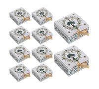 JOINPAYA Boîtes Présents Carrées Lot de 10 Pièces en Papier avec Motifs Palmier et Croissant Design Empilable, pour Événements à Domicile et Fêtes Thématiques
