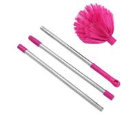 JOINPAYA Brosse Rigide en Acier Inoxydable et Nylon pour Toiture de Terrasse, Manche Antidérapant, Prise Stable, Rangement Facile, pour Enlever Toiles D'araignée et Débris