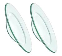 JOINPAYA Brule Parfum Plat en Verre Transparent Rond 2pcs, Plaque Chauffante à Parfum Simple et Généreuse pour Diffuser Huiles Essentielles et Chauffe-Bougie au Bureau