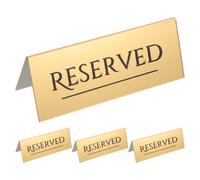 JOINPAYA Carte Réservée Banquet en Acrylique Or, Lot de 4 Pièces, Panneaux Simples et Solides pour Gestion des Places Lors de Cérémonies et Mariages