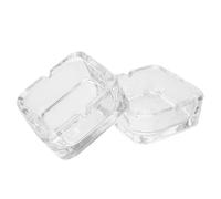 JOINPAYA Cendrier Carré en Verre Transparent 2pcs, Design Scandinave Élégant, Mini Rangement Portable pour Bureau et Terrasse, Accessoire Fumeur Rétro et Vintage