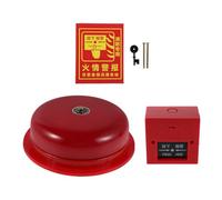 JOINPAYA Cloche D'alarme Incendie 6 Pouces avec Bouton, Lot | Signal Sonore Puissant, Usage Commercial et Exercice, Métal Plastique Rouge, Autocollant Bouton Inclus