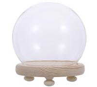 JOINPAYA Cloche en Verre Ronde pour Fleur Préservée, Borosilicate | Présentoir pour Souvenirs, Figurines et Fleurs Séchées, Usage Bureau et Fêtes