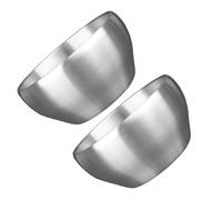 JOINPAYA Coffret 2 Bols à Nouilles en Acier Inoxydable Argenté, Double Couche, Bol Anti-brûlure, Design Élégant et Simple, pour Restaurants et Restauration