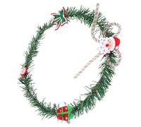 JOINPAYA Couronne de Noël Artificielle en PVC Vert Père Noël - Mini-Ornements Décoratifs pour Porte, Fenêtre et Mur - Guirlande Festive à Suspendre pour Décoration Intérieure et Extérieure