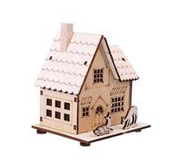JOINPAYA Décoration de Table Lumineuse en Bois Beige LED, Cabane en Rondins Chic pour Scène de Noël, à Suspendre Décorative de Petite Maison en Bois
