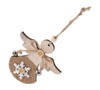JOINPAYA Décoration Festive Rustique en Bois avec Cloche, Ange Délicatement Tissé, Accessoire pour Maison et Fêtes de Fin D'année