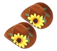 JOINPAYA Décoration pour Bouteilles de Vin 2Pcs Chapeaux en Feutre Marron Chic et Résistant pour Fêtes Spéciales et Décorations de Noël