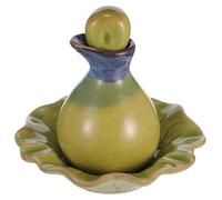 JOINPAYA Flacon D'huile Essentielle en Céramique Verte, Kit Décoratif Chic | Bouteille en Porcelaine Vide Plateau, Réutilisable et Rechargeable, Style Rétro Élégant pour Anniversaire et Noël