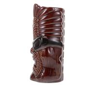 JOINPAYA Gobelet en Céramique Tiki 600ml pour Cocktails, Solide et Facile à Nettoyer, pour Fêtes et Bars Design Tropical Hawaïen Vibrant