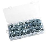 JOINPAYA Kit de 135 Colliers de Serrage Métalliques Miniatures Argentés, Légers et Faciles à Utiliser, Adaptés pour Tuyaux D'air et Durites en Métal