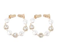 JOINPAYA Lot de 2 Broches Baroques en Perles Dorées pour Châle et Pull, Épingles Anti-décoloration pour Femmes, Accessoires Élégants et Légers pour Cardigan, Robe ou Manteau, Pinces à Col