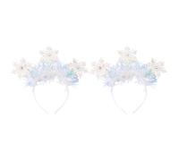 JOINPAYA Lot de 2 Serrage-têtes Flocon de Neige Blancs à Paillettes, Accessoires Cheveux Décoratifs pour Fête de Noël, Bandeaux Légers et Confortables pour Femmes et Filles, Ornements