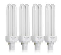 JOINPAYA Lot de 4 Ampoules Fluorescentes LED 13w Blanc, Douille à 2 Broches, Tube Double en Verre et Plastique, Longue Durée, pour Salle de Bain