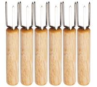 JOINPAYA Lot de 6 Fourchettes à Maïs en Inox Réutilisables, Petite Fourchette à Barbecue Multifonction Compacte, Accessoires Maïs et Cuisson en Plein Air, pour Barbecue, Pique-niques