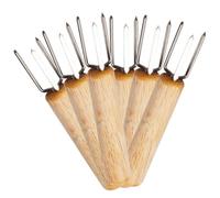 JOINPAYA Lot de 6 Porte-maïs Compacts en Acier Inoxydable et Bois, Fourche à Maïs Réutilisable Pratique pour Barbecue, pour Camping Cuisine