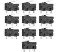 JOINPAYA Micro-Interrupteurs à Levier 10A Lot de 10 Micro Switch Noir Compact pour Usage Industriel et Interrupteur Fin de Course Miniature