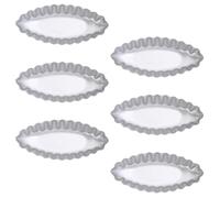 JOINPAYA Moules à Tartelettes aux Œufs Adaptés pour Pâtisserie et Cuisson Facile en Alliage D'aluminium Argenté, Lot de 6 Pièces pour Desserts et Tartes