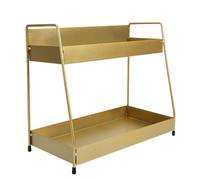 JOINPAYA Organisateur de Maquillage Double Plateau en Métal pour Rangement Cosmétique et Accessoires de Bureau, Utilisation Polyvalente Salle de Bain