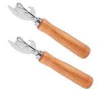 JOINPAYA Ouvre-bouteille Compact en Acier Inoxydable avec Poignée en Bois, Ouvre-boîte Manuel Résistant à L'usure, 2 Pièces, Facile à Utiliser et Antidérapant Cuisine et Bar