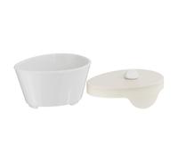 JOINPAYA Panier Vapeur en Céramique Blanc pour Cuiseur à Riz, Design Multifonctionnel D’éventail, Cuisson Vapeur et Bouillie pour Légumes et Poisson Cuisine
