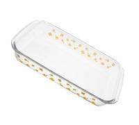 JOINPAYA Plat à Gratin en Verre Résistant la Chaleur 2,2 L, Cocotte Rectangulaire Élégante Facile à Nettoyer, pour Cuisson et Cuisson Vapeur