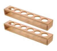 JOINPAYA Plateau bambou 6 trous pour verres à shot, lot de 2, support stable pour accessoires cocktail bar et rassemblements