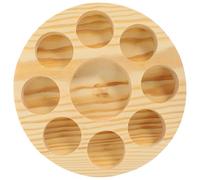 JOINPAYA Porte-flacons D'huiles Essentielles Rond 9 Compartiments, Plateau de Rangement en Verre Diamètre 13,6 Cm, Support D'organisation pour Flacons D'huiles Essentielles, Étui