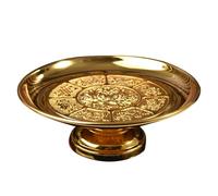 JOINPAYA Porte-Fruits Sacrificiel Lotus, Plateau Repas Tribute Bouddhiste en Alliage, Or, pour Fruits et Autres Objets, Usage Bureau et Culte Bouddhiste