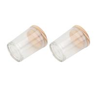 JOINPAYA Pot à Bougie DIY en Verre et Bois 2pcs Couvercle, Forme Tasse | Contenant Bougie, pour Bougie Parfumée 50g, Décoration de Fête et Présent