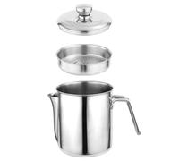 JOINPAYA Pot Filtreur D'huile en Acier Inoxydable 1,6l avec Passoire Intégrée et Design Anti-brûlure Cuisine et Séparation de Graisse