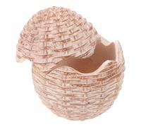 JOINPAYA Pot Ovale en Imitation Rotin en Résine, Récipient Décoratif Portable avec Couvercle, Design Gain de Place Élégant pour Chambres et Salles de Bains
