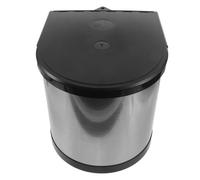 JOINPAYA Poubelle Cuisine Encastrable 8l avec Couvercle Basculant Automatique sans Contact, Bac Intérieur Amovible en Plastique Noir pour Meuble sous Évier