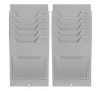 JOINPAYA Présentoir Porte-Cartes Mural 5 Emplacements en Plastique Rigide Support Suspendu pour Cartes de Visite et Badges D’Employés Pochette Coulissante Lot de 2 Organisation Bureau