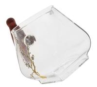 JOINPAYA Saucière en Verre avec Poignée en Bois, Verseur à Sauce en Verre Simple Style Cuisine et Restaurants Cuisine Occidentale, Fonction Goutte à Goutte Assurée