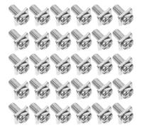 JOINPAYA Set de Vis de Connexion en Acier Carbone Plaqué Nickel Lot de 40 avec Rondelle Carrée Compatible, Serrage Facile et Tête à Fente Cruciforme pour Bornier Électrique