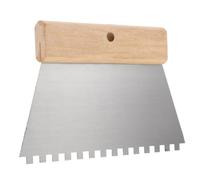 JOINPAYA Spatule à Enduire en Acier Inoxydable, Lame Dentée Extra Large | Poignée en Bois Ergonomique, Finition Céramique Miroir, pour Mastic et Papier Peint