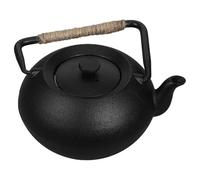 JOINPAYA Théière en Fonte Noire 600ml avec Infuseur et Poignée, Bouilloire Polyvalente pour Thé, Café et Lait, Maison Pique-niques