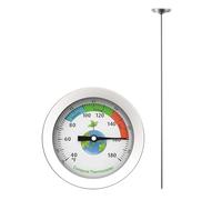 JOINPAYA Thermomètre à Compost en Acier Inoxydable Large Échelle et Précision ±2℃, pour Mesurer la Température Sol Jardin Pot