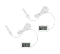 JOINPAYA Thermomètre Hygromètre Digital Blanc avec Sonde Flexible, Réponse Rapide, en Abs, Lot de 2 Pièces pour Maison et Laboratoire Intérieur