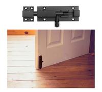 JOINPAYA Verrou de Porte Coulissant Alliage Aluminium Noir Targette Robuste Anti-effraction Blocage Sécurisé pour Portes Bois et Meubles