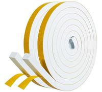 Joint Adhésif Isolation Fenêtre - Joint Porte Entrée en Mousse Caoutchouc 12mm(l) x 12mm(H) x 4m(L) - Anti Froid et Isolation du Bruit - Antichoc pour Coin de Placard, Blanc