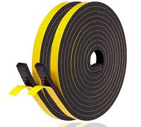 Joint Adhésif Isolation Fenêtre - Joint Porte Entrée en Mousse Caoutchouc 12mm(l) x 6mm(H) x 8m(L) - Anti Froid et Isolation du Bruit - Antichoc pour Coin de Placard, Noir