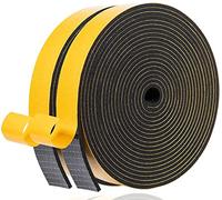 Joint Adhésif Isolation Fenêtre - Joint Porte Entrée en Mousse Caoutchouc 25mm(l) x 3mm(H) x 10m(L) - Anti Froid et Isolation du Bruit - Antichoc pour Coin de Placard, Noir