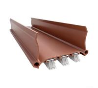 Joint brosse de bas de porte en PVC pour une isolation acoustique fiable, barrière contre la poussière, exclusion des courants d'air et prévention sur les cadres de porte intérieure de 55 mm (marron)