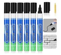 Joint Carrelage Noir,6PCS Stylo de Carrelage à Coulis, Imperméable Marqueur Joints,Rénovateur de Coulis pour Salle de Bain, Cuisine