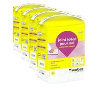 Joint carrelage souple hydrofugé, 5 kg, beige pierre, idéal pour sols et carreaux rectifiés de largeur de 2 à 20 mm, WEBERJOINT INTEGRAL, WEBER (Lot de 4)
