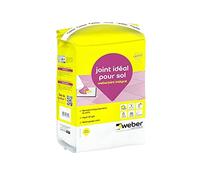 Joint carrelage souple hydrofugé, 5 kg, blanc pur, idéal pour sols et carreaux rectifiés de largeur de 2 à 20 mm, WEBERJOINT INTEGRAL, WEBER