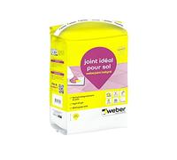 Joint carrelage souple hydrofugé, 5 kg, gris perlé, idéal pour sols et carreaux rectifiés de largeur de 2 à 20 mm, WEBERJOINT INTEGRAL, WEBER