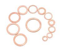 Joint Cuivre Bague d'étanchéité 100/50/10 pièces | Rondelle plate en cuivre O joint rond cales solides(M12x18x1.5mm,10PCS)